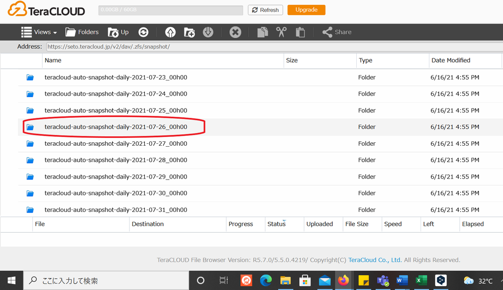 Retrieving files from a ZFS snapshotInfiniCLOUD